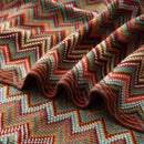 Axyaa Rust Red Boho Knit Throw Blanket with Tassel Detail