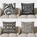 Axyaa Modern Abstract Black & White Throw Pillow Cover for Sofa, Bedroom, Car