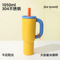 Axyaa Stainless Steel Insulated Mug with Handle and Straw