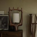 Axyaa Solid Wood Table Lamp Dimmable LED Indoor Decor Lighting with Fabric Lampshade