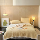 Axyaa Jacquard Lamb Fleece Blanket Set - Soft & Warm Milk Velvet, Queen Size