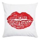 Axyaa Red Lips Pattern Pillowcase — Colorful Home Decor
