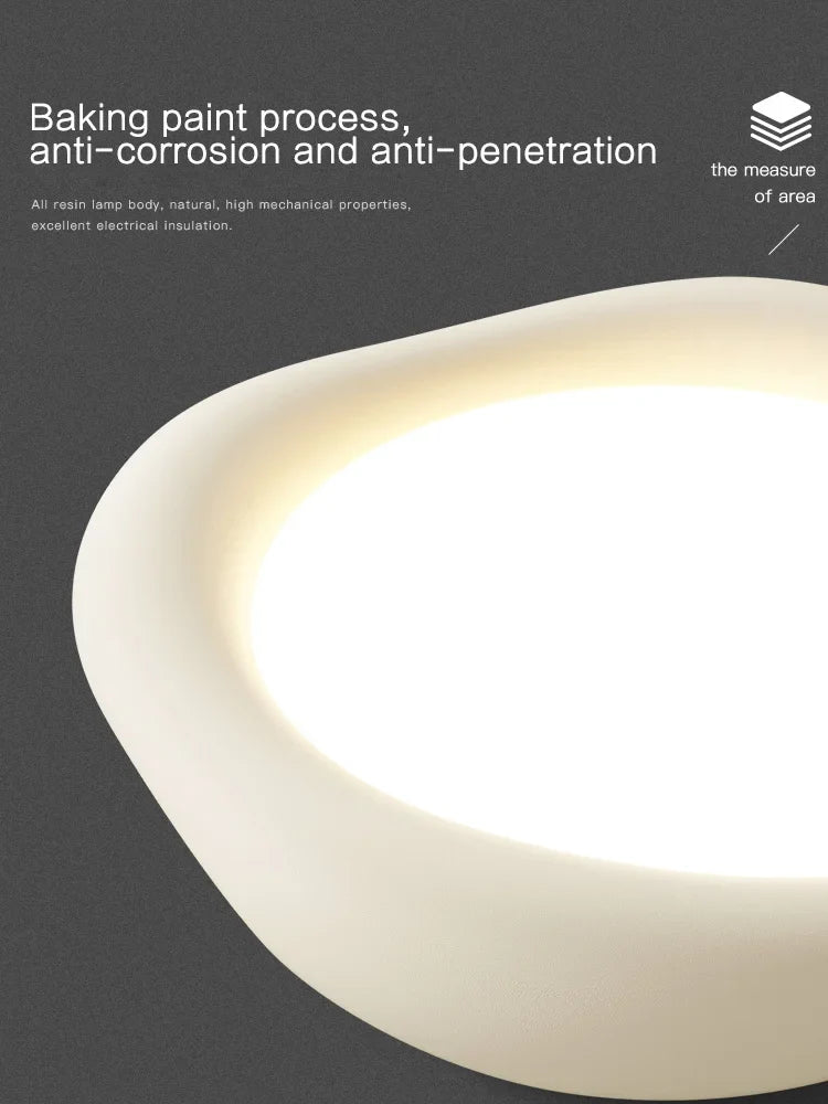 Axyaa Resin Cream Ceiling Lamp: Modern Minimalist Master Bedroom Light