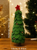 Axyaa Mini Wooden Felt Christmas Tree Ornaments with Bells for Festive Tabletop Decor