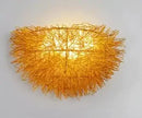 Axyaa Nordic Woven Bird Nest Wall Lamp Home Decor