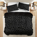 Axyaa Dark Leopard Print Duvet Cover Set (3 Pieces)