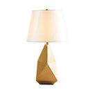 Axyaa Irregular Metal Bedside Desk Lamp with Fabric Lampshade for Home Decor