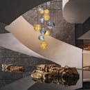Axyaa Glass Ball Pendant LED Chandelier for Home Decor
