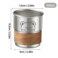 Axyaa Little Bear Stainless Steel Coffee Cup with Wooden Pad