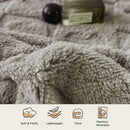 Axyaa Sherpa Throw Blanket: Cozy Winter Lamb Wool Sofa Bed Blanket in Plaid Love Pattern