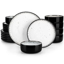 Axyaa 18/36 Piece White Black Ceramic Plate Sets Dinnerware Collection
