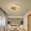 Axya Round Golden Coffee LED Ceiling Light with Acrylic Lampshade