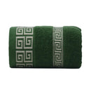 Axyaa Geometric Jacquard Embroidered Oversized Bath Towel Green Black