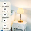 Axyaa Rechargeable LED Table Lamp with USB Ports and Lampshade