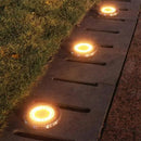 Axyaa Solar Power Disk Light: Outdoor Garden Spotlight Buried Deck Lamp