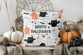 Axyaa Halloween Pillow Cover - Ghosts, Pumpkins, Bats Design