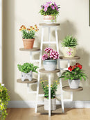 Axyaa 7 Tier Wooden Corner Plant Stand for Multiple Plants