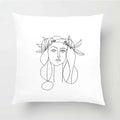 Nordic Line Drawing Cushion Cover for Home Decor by Axyaa