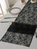 Axyaa Black Lace Cobweb Table Runner Gothic Home Party Kitchen Decor