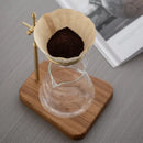 Axyaa Solid Wood Brass Coffee Filter Cup Holder, Adjustable Base