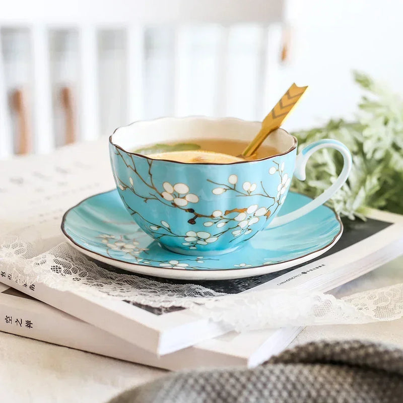 Axya High-end Afternoon Tea Coffee Cup Saucer Set - Elegant Ceramic Plate Collection