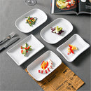 Axyaa White Melamine Dinner Plate Rectangular Western Steak Tray Restaurant Tableware