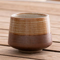 Coarse Pottery Glazed Teacups Set by Axyaa - Japanese Style Coffee Mugs for Home Decor