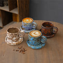 Axyaa Ceramic Coffee Cups and Saucers Set - Japanese Style Breakfast Afternoon Mugs