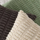 Axyaa Fluffy Corduroy Pillowcase White Green 45x45 Throw Cushion Cover