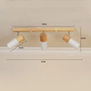Axyaa Nordic Wooden Ceiling Light with Rotatable Spotlight for Home Lighting