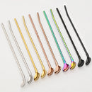 Axyaa Stainless Steel 2-in-1 Straw Spoon Set for Drinks, Cocktails, Coffee & Juice