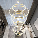 Axyaa Crystal Stair Chandelier Light - Ceiling Lamp LED Chandeliers for Living Room