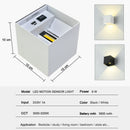Axyaa LED Motion Sensor Wall Lamp 6W - USB Charging - Bedroom Night Light
