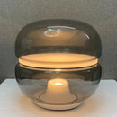 Axyaa Smoky Grey Amber Glass Floor Lamp Luxury Designer Bedroom Night Light