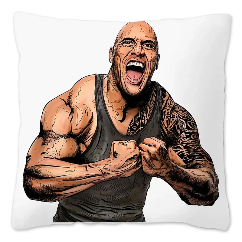 Dwayne Johnson Rock Face Cushion Cover for Sofa by Axyaa - Home Decor Pillowcase