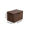 Axyaa Imitation Rattan Woven Storage Box with Lid - Home Organizer Basket