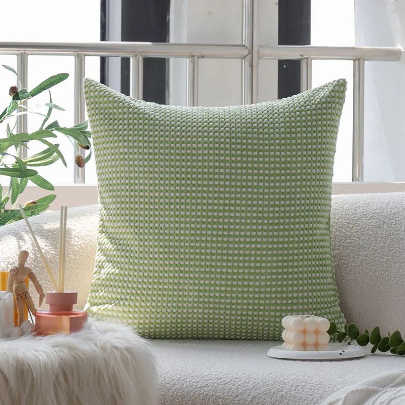 Axyaa Corduroy Square Pillowcase for Sofa Decor, Nordic Style Living Room Cushion Cover