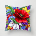 Axyaa Floral Cushion Cover - Sunflower Rose Dandelion Decorative Pillowcase