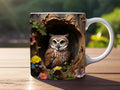 Axyaa 3D Owls Ceramic Mug: Bird Lover Gift for Office Coffee & Friends