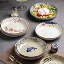Axyaa Retro Ceramic Salad Plate Set for Dining and Serving