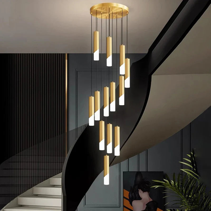 Axyaa Staircase Chandeliers LED Pendant Light for Modern Home Decor