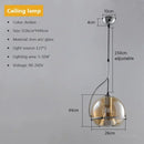 Axyaa Amber Glass Pendant Lights Adjustable for Bedroom and Balcony