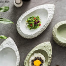 Axyaa Ceramic Boat Plate Set for Elegant Dining Experience