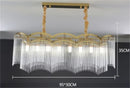 Axyaa Glass Rod Crystal Chandelier Gold Pendant Luxury Hanging Lamp