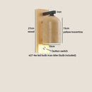 Axyaa Wooden LED Wall Lamp with Switch, E27 Bulb, Yellow Travertine - Wandleuchte
