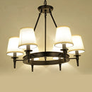 Axyaa Fabric Shade Iron Ceiling Chandelier for Bedroom Kitchen Living Room