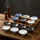 Axyaa Ceramic High-Footed Refreshment Plate & Kiln-Changed Fruit Dessert Plate