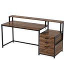 Axyaa Industrial Computer Desk with 3 Reversible Drawers, 59-Inch Workstation & Study Table