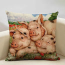 Cute Pig Pattern Pillowcase 45x45cm Axyaa Home Decor Sofa Linen Cushion Cover