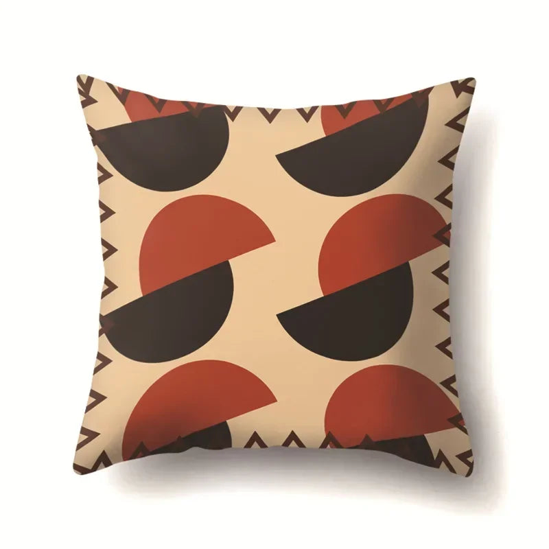 Axyaa Retro Geometric Pattern Cushion Cover for Sofa and Couch Décor